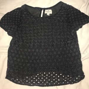 AE Charcoal eyelet top!